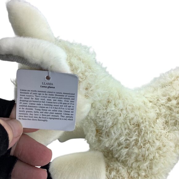 Aurora Realistic Llama Alpaca Plush Stuffed Animal Laying Lying Down NWT Cream - Picture 5 of 10